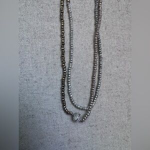 Stella & Dot Silver and Gold Beaded Necklace